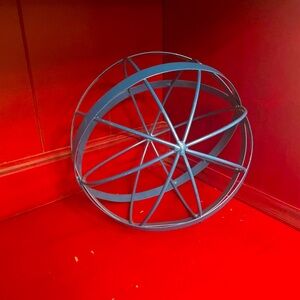 Modern Navy Metal Sphere Sculpture